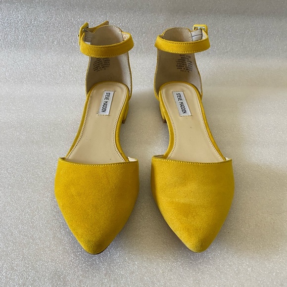 Steve Madden Bart Mustard Pointed Toe Flat Strap Sandals size 8.5 - Picture 3 of 7